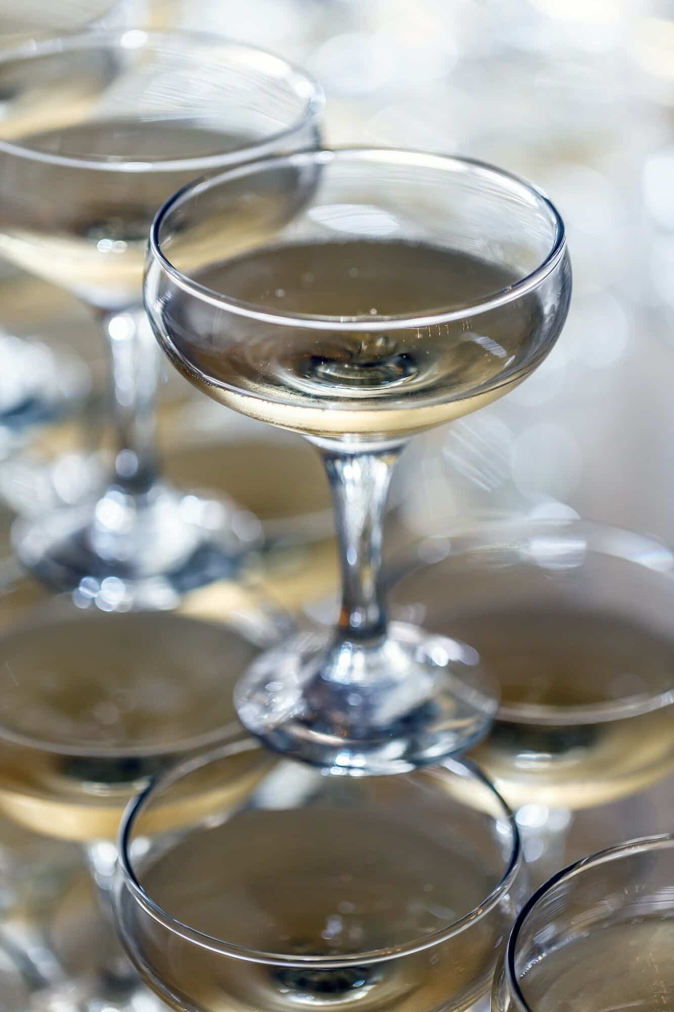 Champagne pyramid on event