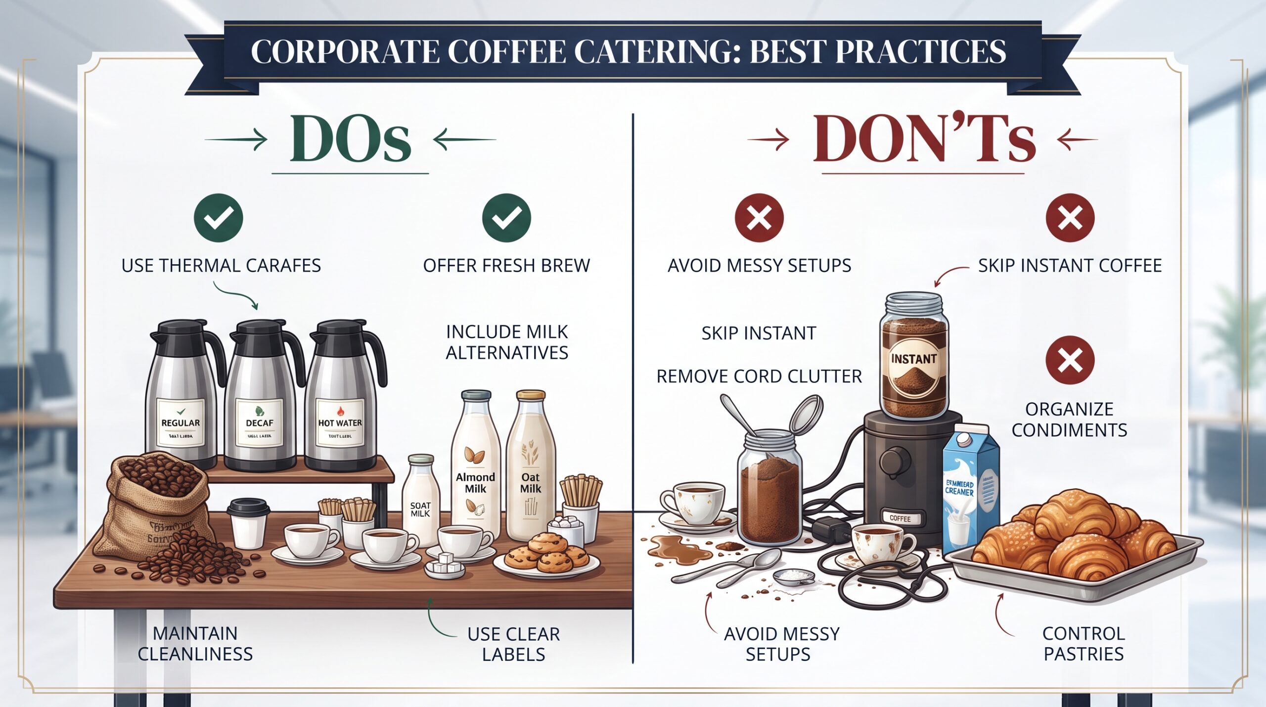 Coffee Catering for Business Meetings: 9 Dos and 7 Don’ts