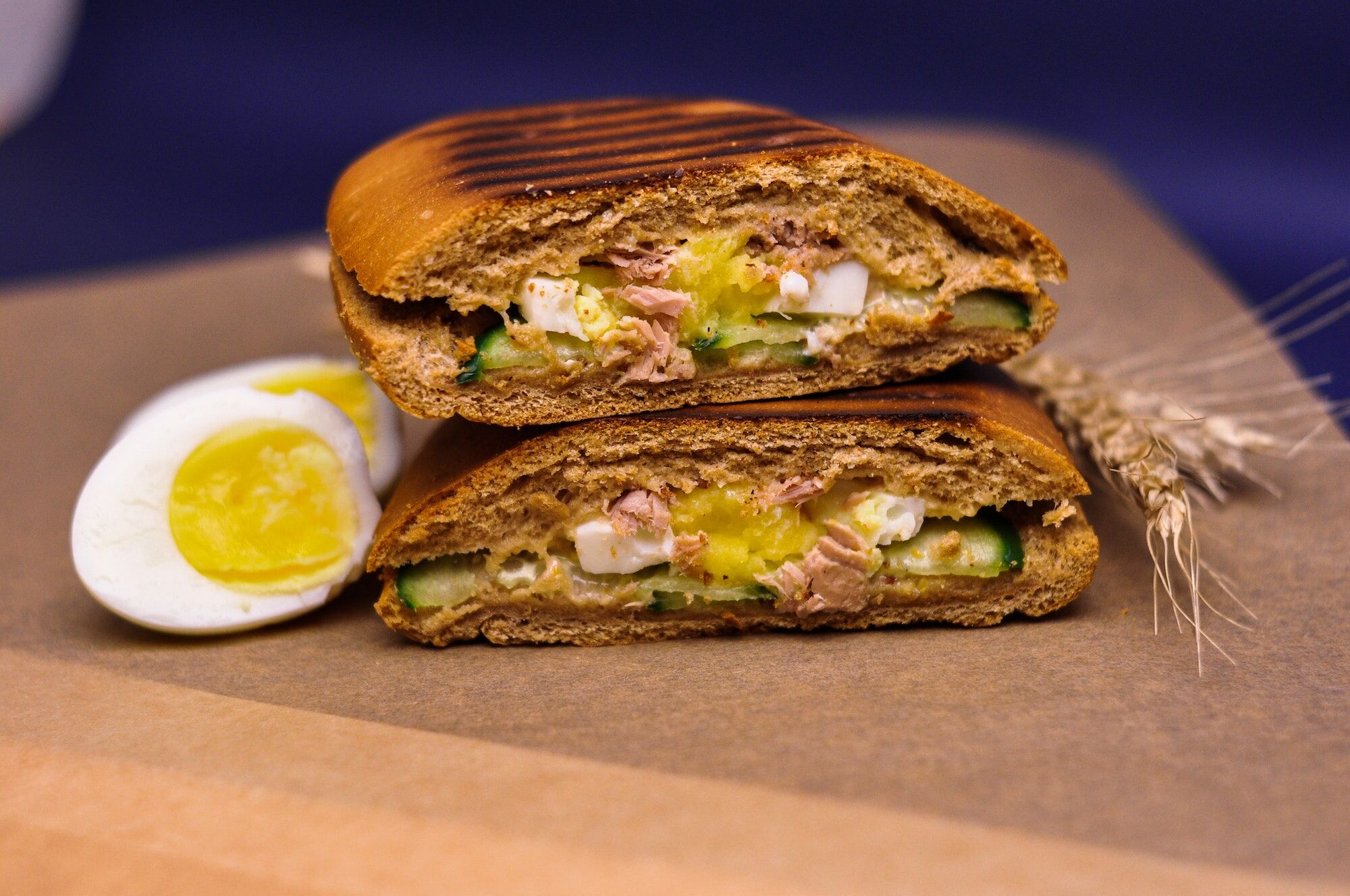 Ciabatta sandwich with tuna.