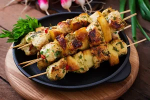Finger Food Chicken Skewers or Satay