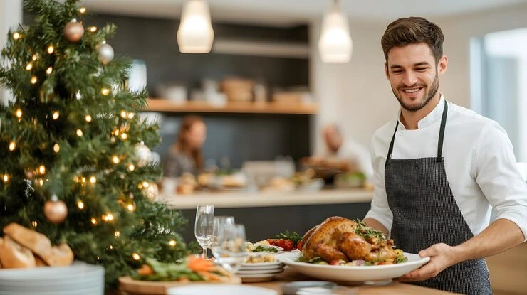 Expert On-Site Christmas Catering Staff Services Providing Professional Event Support for Offices