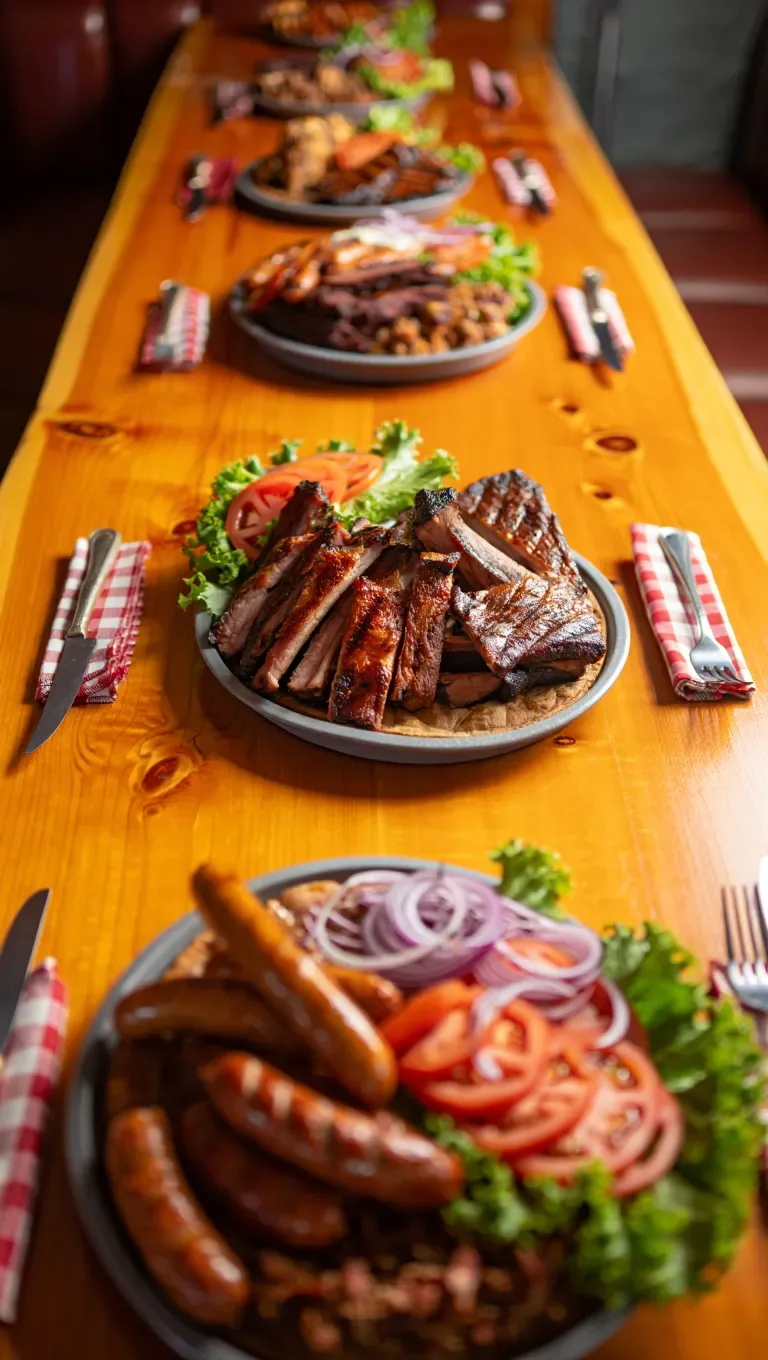 BBQ platter for a private and intimate gathering in London with beautifully arranged grilled meats and sides