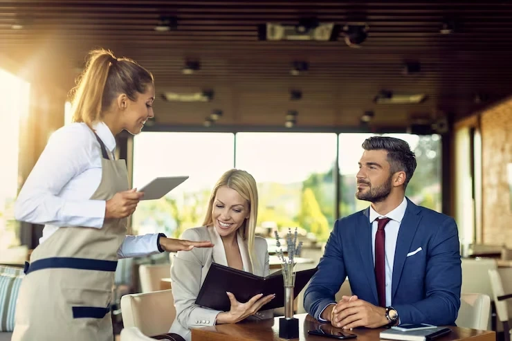 Office lunch catering service for New York teams with freshly prepared meals in a modern workplace