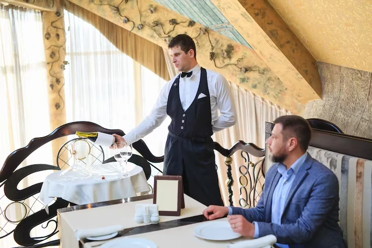 Venue-based fine dine catering services with elegant food presentation at a premium event venue