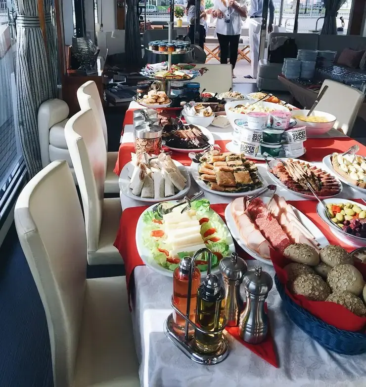VIP sports event catering services in London with luxury food presentation in a private hospitality area