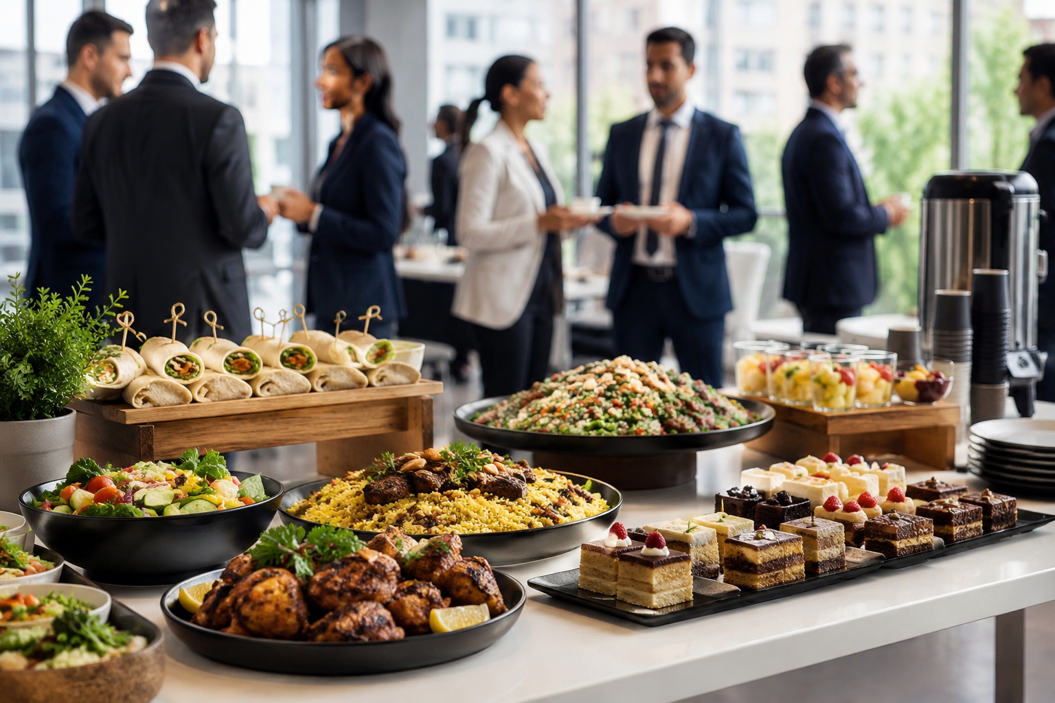 Eid and Ramadan Catering Eid and Ramadan catering supports religious gatherings with menu planning based on guest numbers and serving times. Best suited for: Eid lunches, Eid dinners, Ramadan iftar (meal eaten after sunset), family gatherings, community meals and mosque-linked events. What is included: Eid lunch menus Eid dinner menus Ramadan iftar meals Sweet-table planning Drinks and dessert service Service-window and guest-flow planning Service format: Delivered meals, buffet service, family-style dining or staffed community catering. Ideal for: Community gatherings across Barcelona, family events in Gràcia and Sarrià, and central celebrations in the Gothic Quarter.