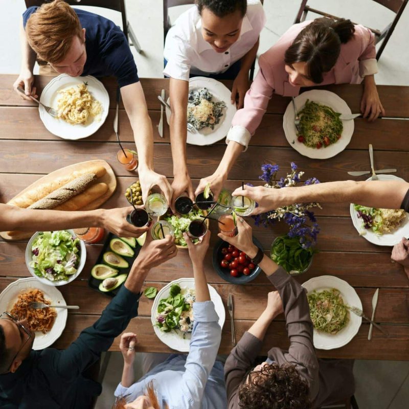 Group of People Making Toast